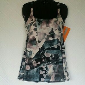 Lucy New Purple  And Gray Womens Padded Cross Back tank Size S New